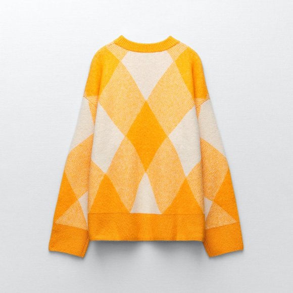 Zara Argyle Jacquard Knit Sweater - Picture 6 of 8